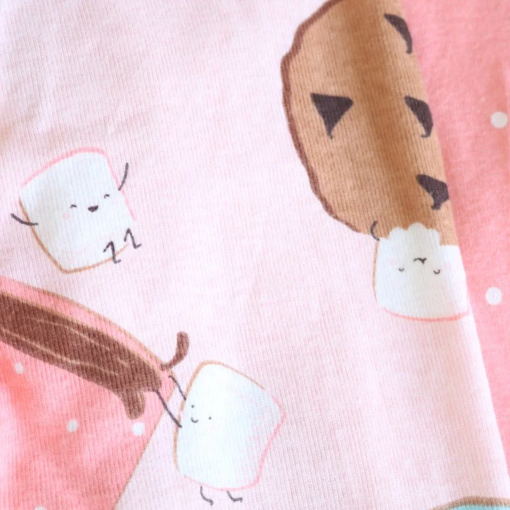Baby Girl Hot Chocolate Marshmallow & Cookies Polka Dot Pajama Pants| 2pc Bundle